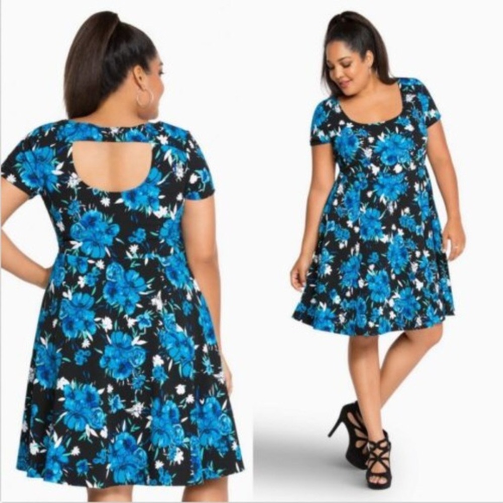 Torrid floral skater dress.
